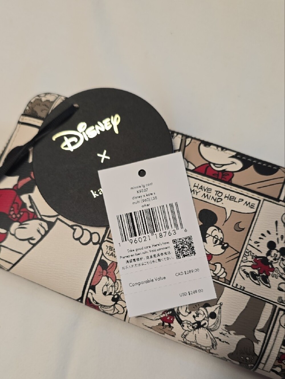 Disney x Kate Spade Minnie & Mickey Comic Wallet - Cream, Black & Red - Picture 4 of 5
